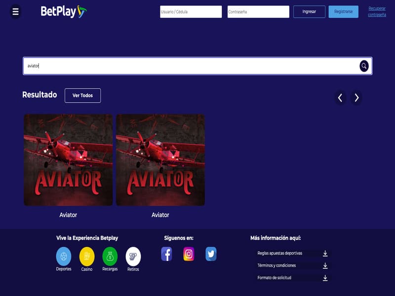 play Aviator on betplay